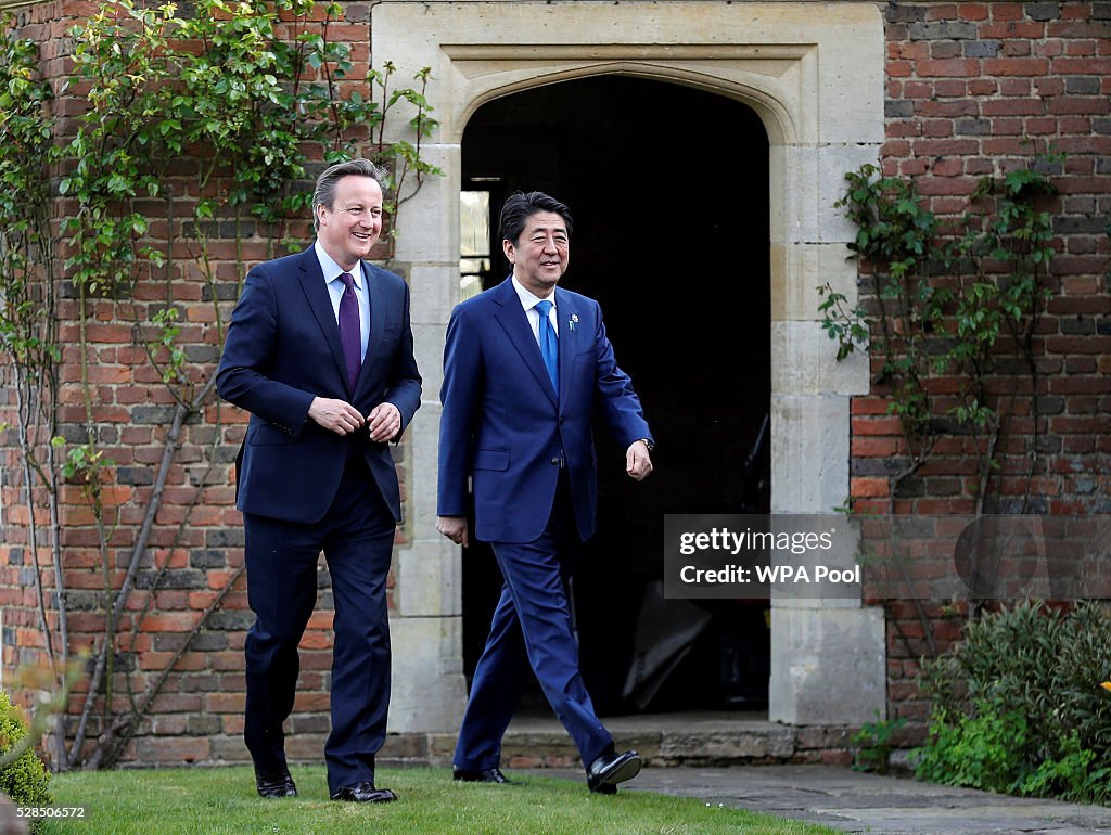 David Cameron Meets With Japan's Prime Minister Shinzo Abe at Chequers