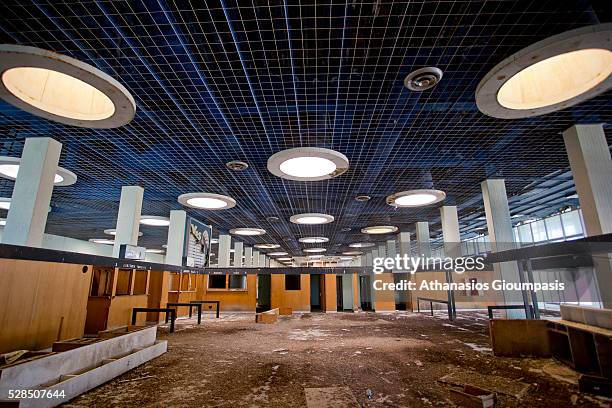 Health control area at terminal building at the abandoned Nicosia International Airport on April 28, 2016 in Nicosia, Cyprus .On 27 March 1968 a...