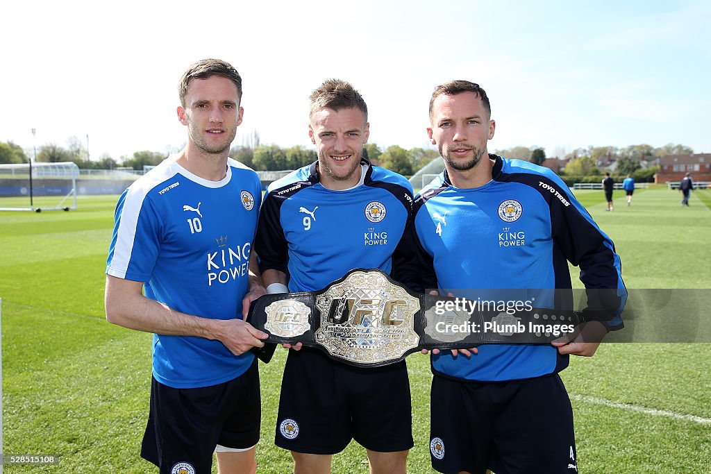 Premier League Champions Leicester City Pose With a Special UFC Belt