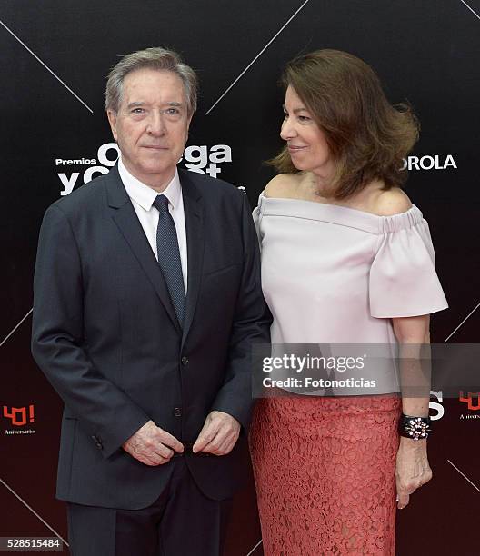 Inaki Gabilondo and Lola Carretero attend the El Pais 40th anniversary dinner and 'Ortega y Gasset' awards ceremony at the Palacio de Cibeles on May...