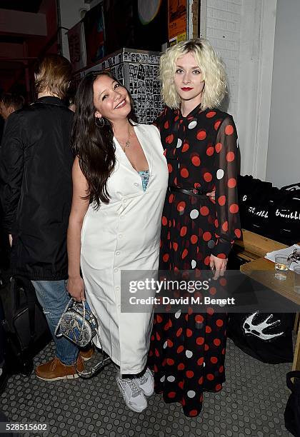 Naomi Shimada and Portia Freeman attend to celebrate the launch of McQ Swallow Capsule collection at Rough Trade East on May 5, 2016 in London,...