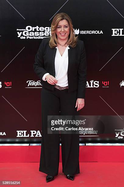 Susana Diaz attends "Ortega Y Gasset" journalism awards 2016 at Palacio de Cibeles on May 05, 2016 in Madrid, Spain.