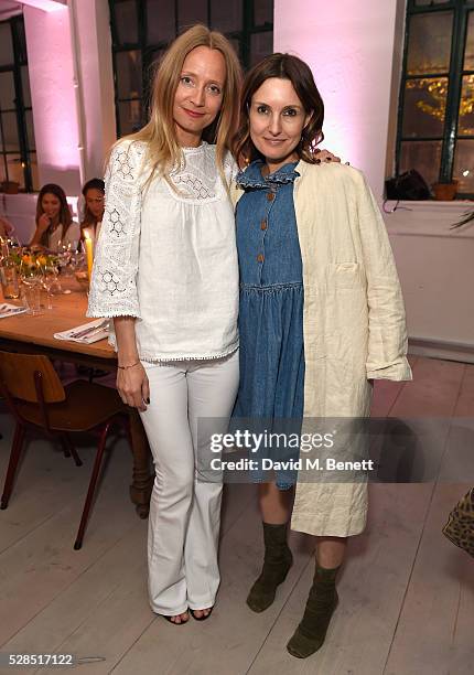 Martha Ward and Daisy Bates attend a private dinner hosted by M.i.h Jeans to celebrate their 10th anniversary at Brewer Street Car Park on May 5,...