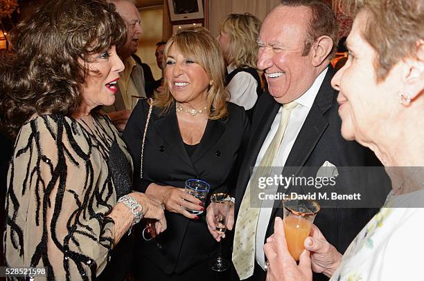 Dame Joan Collins, Eve Pollard, Andrew Neil and Georgina Simpson attend the launch of Dame Joan Collins' new book "The St. Tropez Lonely Hearts Club"...