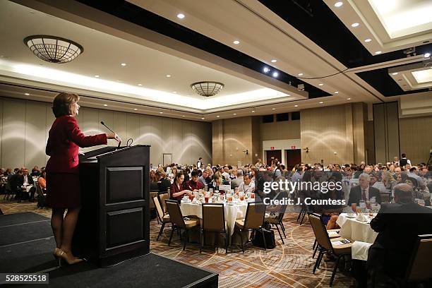 Administrator of the U.S. Small Business Administration Maria Contreras-Sweet speaks at the Arizona SMALLBIZCON 16 at the Arizona Biltmore Hotel on...