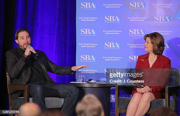 And Founder of Bottle Breacher Eli Crane and Administrator of the U.S. Small Business Administration Maria Contreras-Sweet speak at the Arizona...