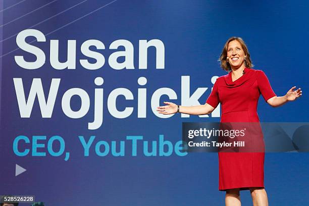 Of Youtube Susan Wojcicki speaks onstage during YouTube Brandcast presented by Google on May 5, 2016 in New York City.