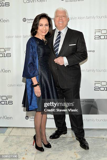 President Dr. Joyce F. Brown and designer Dennis Basso attend the 2016 Future of Fashion Runway Show at The Fashion Institute of Technology on May 5,...