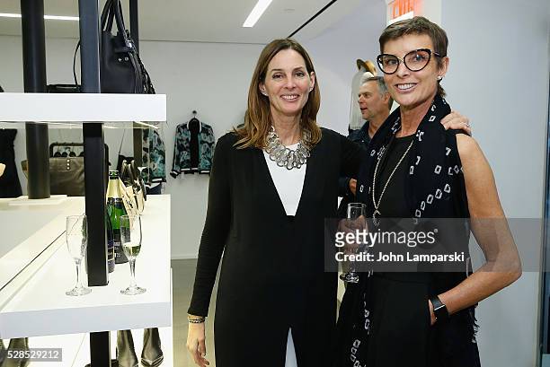 Models Shawn Ehlers and Claire Glover attend a Models of the 80s reunion and charity event at Zadig and Voltaire on May 5, 2016 in New York City.