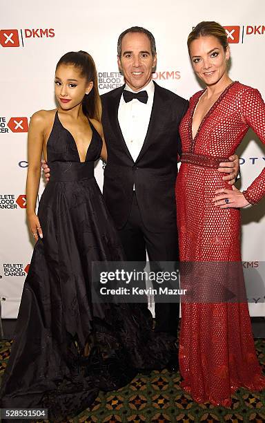 Ariana Grande and President, Republic Records Monte Lipman and Co-Founder, DKMS Katharina Harf attend the 10th Annual Delete Blood Cancer DKMS Gala...