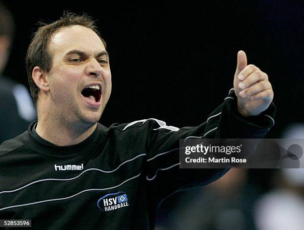 Bundesliga 02/03, Hamburg; HSV Handball - TUS Nettelstedt-Luebbecke 29:28; Trainer Bob HANNING/HSV