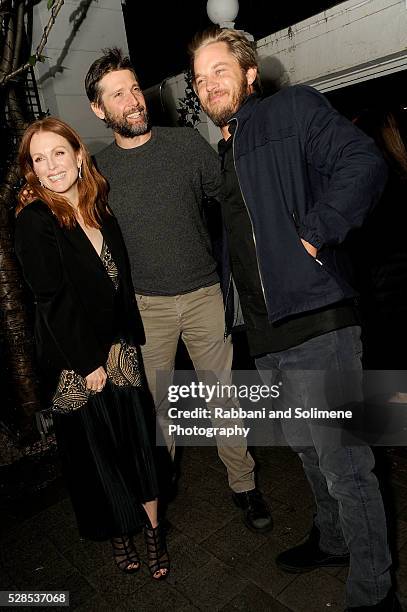 Julianne Moore, Bart Freundlich and Travis Fimmel attends Montblanc And The Cinema Society With Mastro Dobel & Kim Crawford Wines Host A Screening Of...