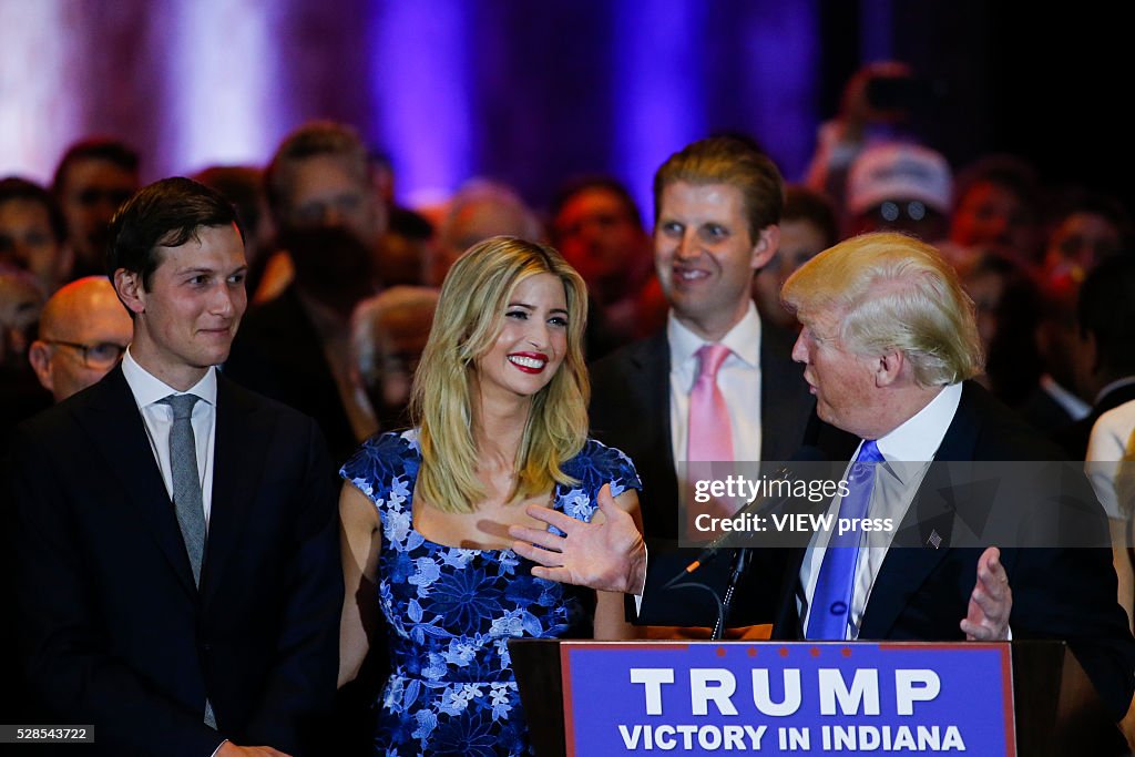 GOP Presidential Candidate Donald Trump Holds Indiana Primary Night Gathering In New York