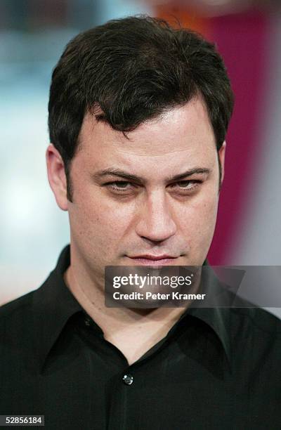 Talk Show Host Jimmy Kimmel makes an appearance on MTV's Total Request Live on May 16, 2005 in New York City.