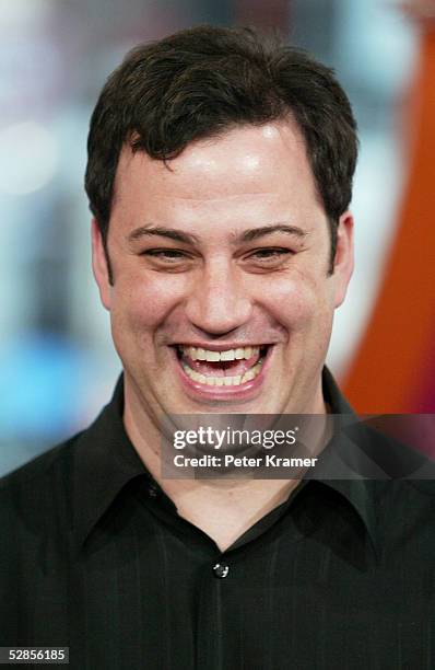 Talk Show Host Jimmy Kimmel makes an appearance on MTV's Total Request Live on May 16, 2005 in New York City.