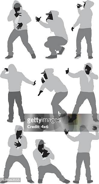rapper in various actions - rapper isolated stock illustrations