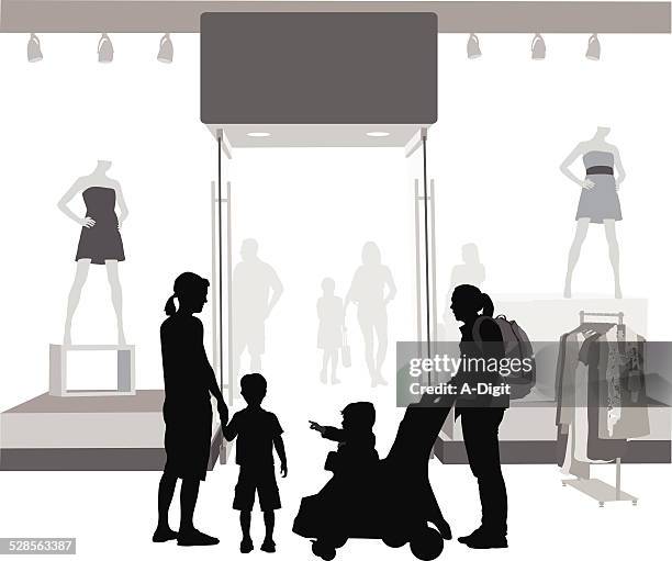 shoppingwithfriends - toddler talking stock illustrations