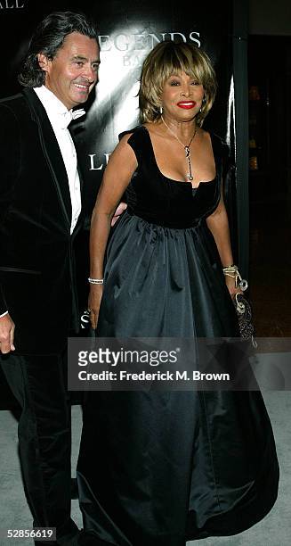 Recording artist Tina Turner and her guest attend Oprah Winfrey's Legends Ball at the Bacara Resort and Spa on May 14, 2005 in Santa Barbara,...