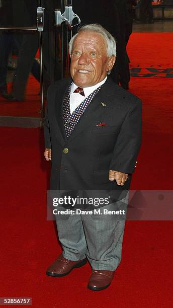 Actor Kenny Baker attends UK Premiere of "Star Wars Episode III: Revenge Of The Sith" at Odeon Leicester Square on May 16, 2005 in London.The eagerly...