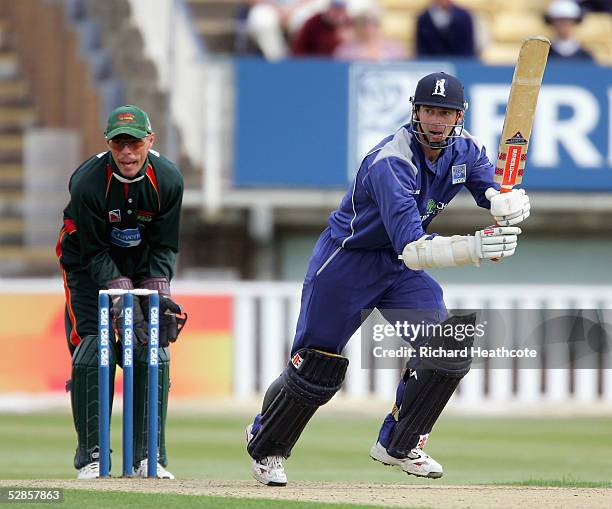 Nick Knight of Warkickshire hits a four during the C&G Trophy second round match between Warwickshire and Leicestershire, at Edgbaston Cricket Ground...