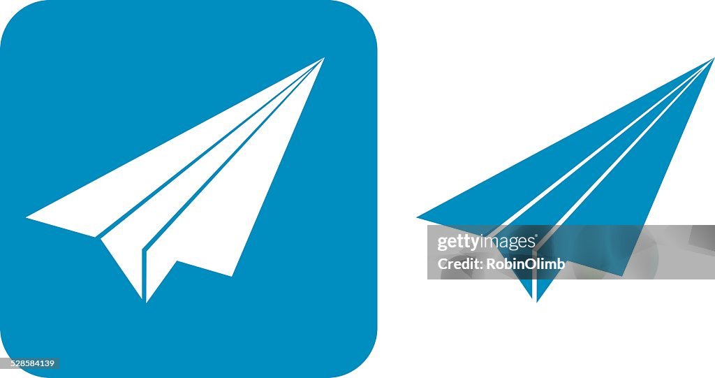 Blue Paper Airplane Icons,