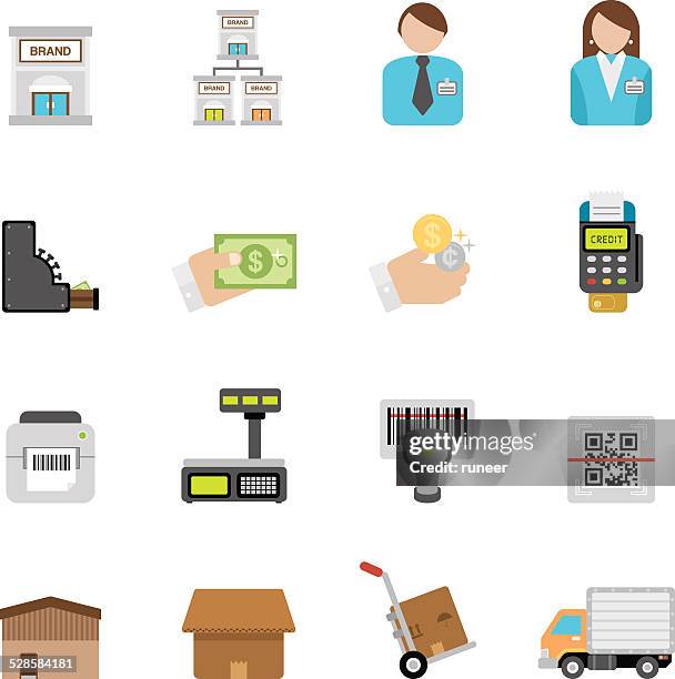 flat retailing icons | simpletoon series - bar code stock illustrations