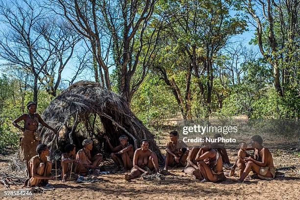 The��San��people from Grashoek. Living Museum of the JuHoansi-San, Namibia