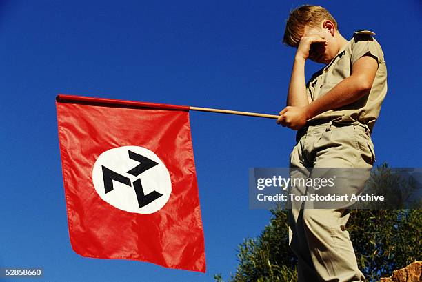 Boy prays during an AWB rally at Rustenburg, South Africa.