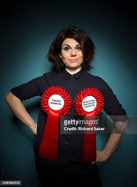 Writer Caitlin Moran is photographed for the Guardian on February 12, 2016 in London, England.