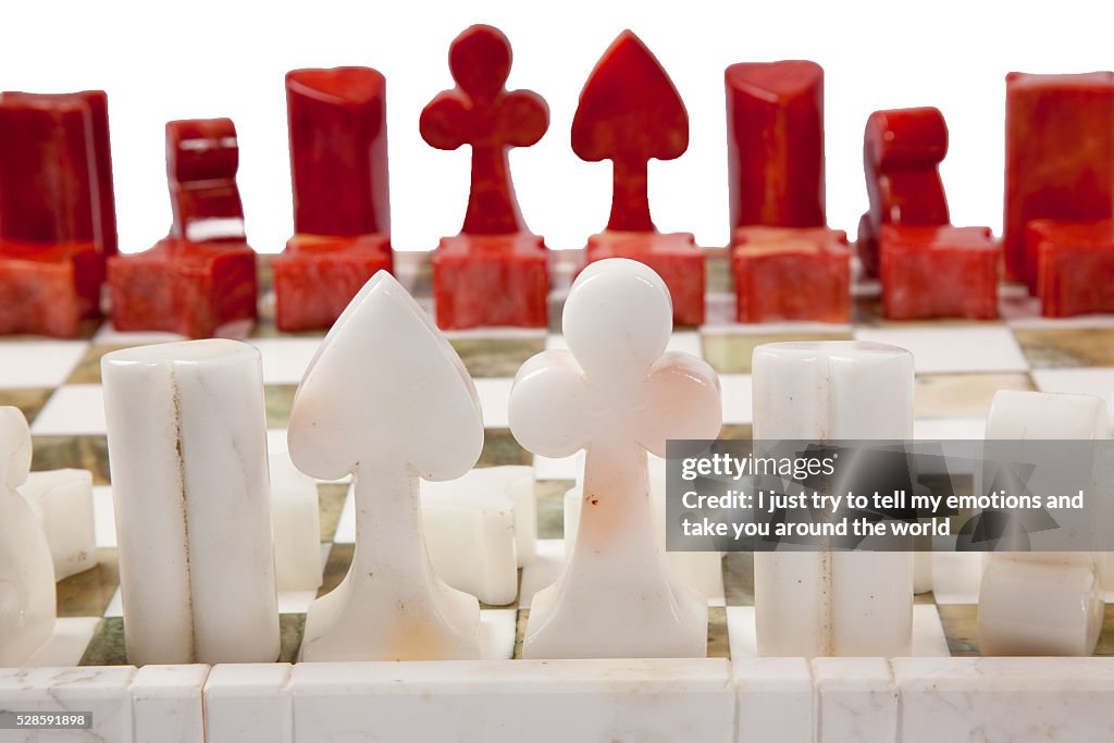 Chess board alabaster