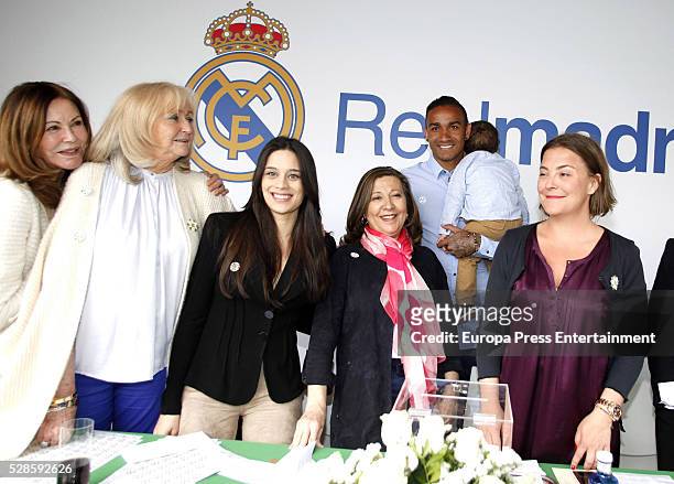Real Madrid football player Danilo, Cuchi Perez and Paquita Torres attend attends the Real Madrid Cancer Charity Table to collect funds for the...