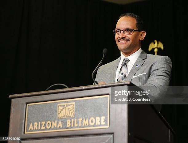 Presidnet and Founder of Sonoran Technology and Professional Services, LLC Paul Smiley speaks after receiving the 2016 Small Business Person of the...