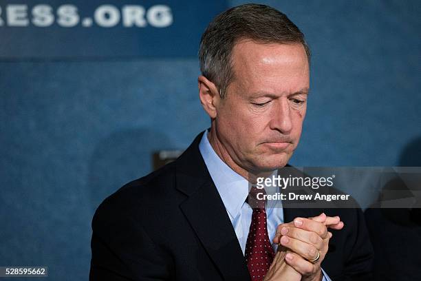 Martin O'Malley , former Maryland governor and former 2016 presidential hopeful, pauses during panel discussion at the National Press Club, May 6 in...