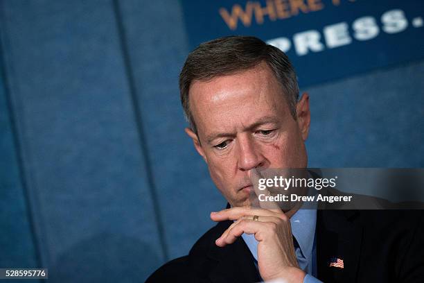 Martin O'Malley , former Maryland governor and former 2016 presidential hopeful, pauses during panel discussion at the National Press Club, May 6 in...