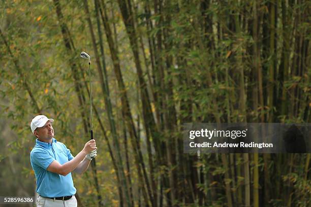 Peter Lawrie of Ireland hits his tee shot on the 17th hole during the second round of the Trophee Hassan II at Royal Golf Dar Es Salam on May 6, 2016...