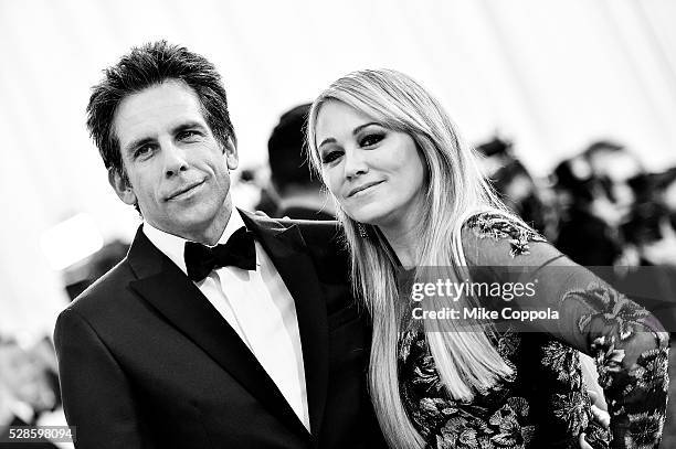 Ben Stiller and Christine Taylor attend the "Manus x Machina: Fashion In An Age Of Technology" Costume Institute Gala at Metropolitan Museum of Art...