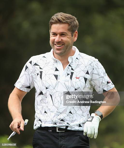 Robert Rock of England in action during the second round of the Trophee Hassan II at Royal Golf Dar Es Salam on May 6, 2016 in Rabat, Morocco.