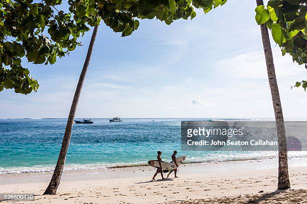beach at katiet village - mentawai islands stock pictures, royalty-free photos & images