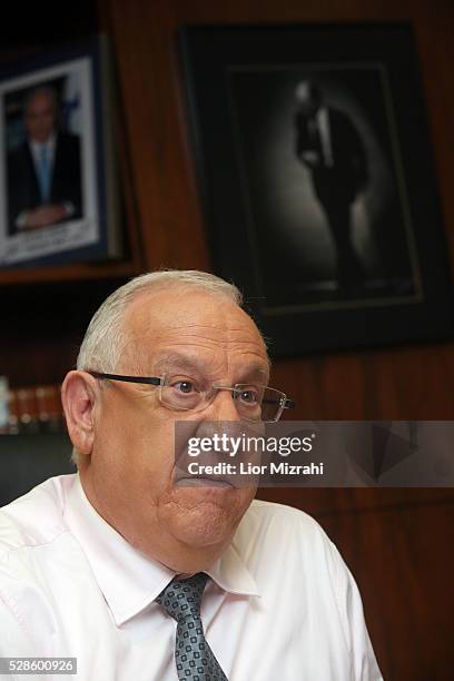 Israeli Speaker of the Knesset Reuven Rivlin speaks during an interview on January 24, 2010 in Jerusalem, Israel.