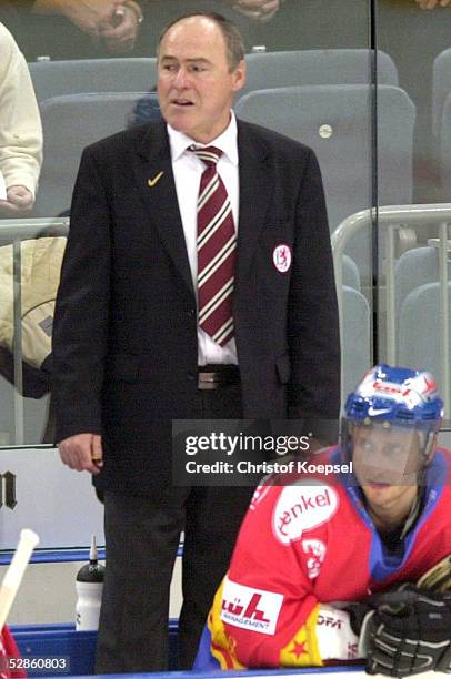 Koeln; KOELNER HAIE - DUESSELDORFER EG 3:1; Trainer Gerhard BRUNNER/DEG