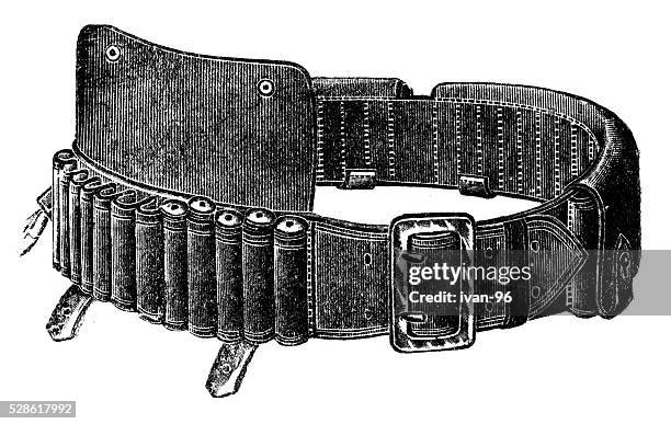 illustrations, cliparts, dessins animés et icônes de munitions de chasse - ceinture-à-munitions