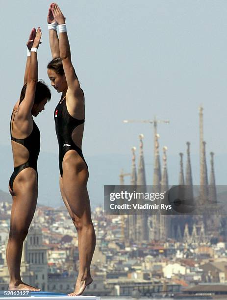 Barcelona; Wasserspringen/Turmspringen/10m Synchronspringen/Finale/Frauen; Siegerinnen Lishi LAO und Ting LI/CHN