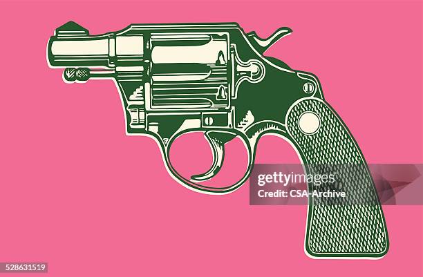 ilustraciones, imágenes clip art, dibujos animados e iconos de stock de arma de mano - handgun