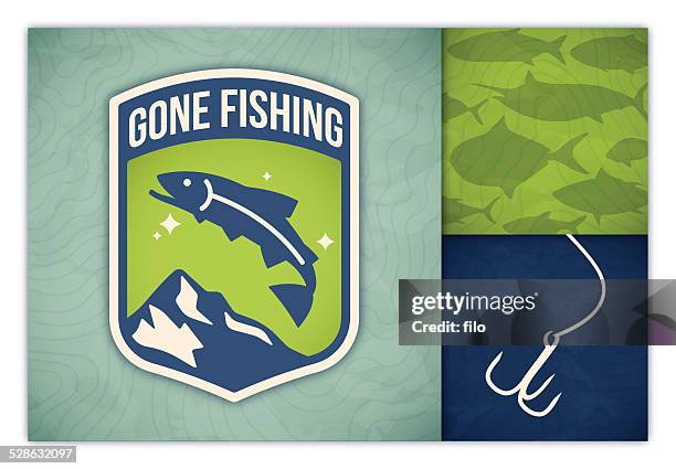 stockillustraties, clipart, cartoons en iconen met fishing - visvangst