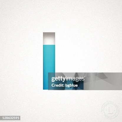 Alphabet L Design Blue Letter On Watercolor Paper High-Res Vector ...