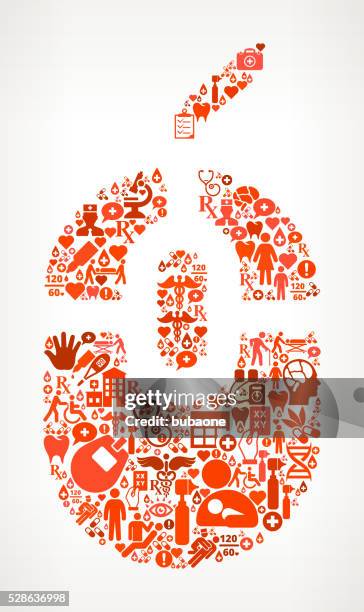 mouse healthcare and medicine seamless icon pattern - nurse using computer stock illustrations