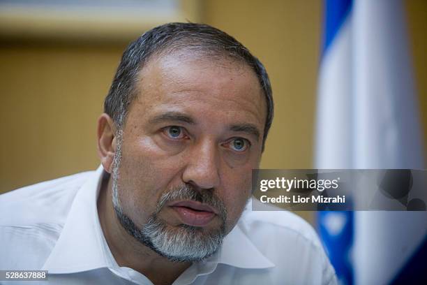 Israeli Foreign Minister Avigdor Lieberman speaks during an interview on July 19, 2010 in Jerusalem, Israel.