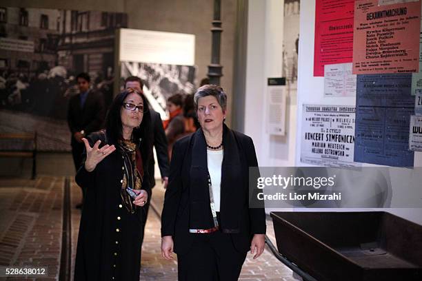 Secretary of Homeland Security, Janet Napolitano , visits to the Yad Vashem Holocaust Memorial museum on January 03, 2011 in Jerusalem, Israel.