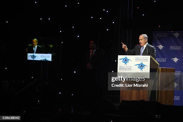 Israeli Prime Minister Benjamin Netanyahu speaks during the Taglit-Birthright annual event on January 06, 2011 in Jerusalem, Israel.