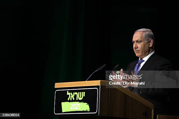 Israeli Prime Minister Benjamin Netanyahu speaks during a conference on January 12, 2011 in Jerusalem, Israel.
